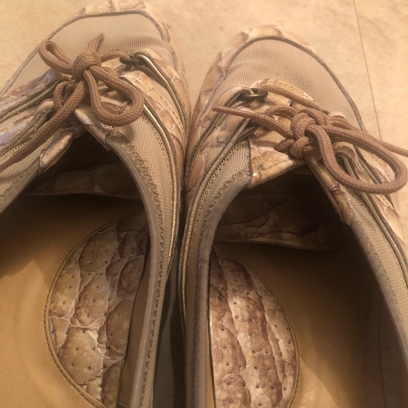 Sesto Meucci tan crocodile patent/canvas loafer - Picture 9 of 10